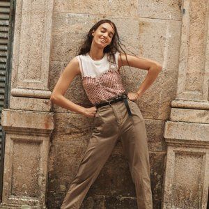 MADEWELL Parchment Vintage Jacquard Smocked Tank